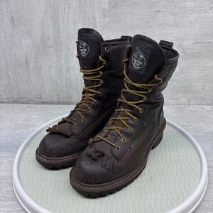 Georgia Boot Logger Work Boots Mens 10 M Brown Leather Composite Toe G7113